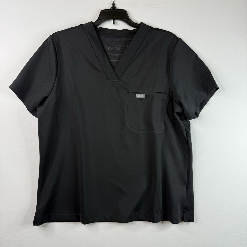 Figs Sona V-neck Scrub Top Black XL